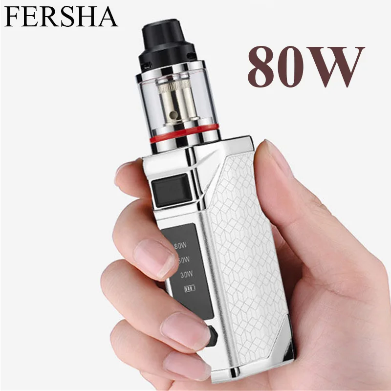 FERSHA 80W Electronic Cigarette Kit 2200mAh battery Vape mod hookah 2.8ml e-cigarette atomizer 510 metal body Vaper quit smoking FERSHA 80W Electronic Cigarette Kit 2200mAh battery Vape mod hookah 2.8ml e-cigarette atomizer 510 metal body Vaper quit smoking