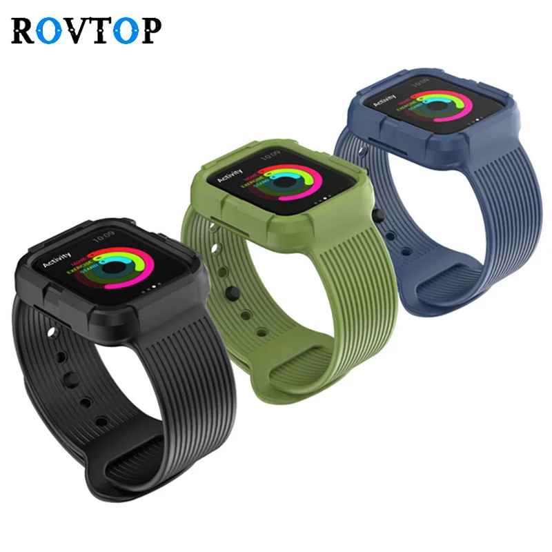 

Rovtop Soft Silicone Strap for Apple Watch Band Protective Watchband Bracelet for Apple Watch Rubber Strap Band 2019 New