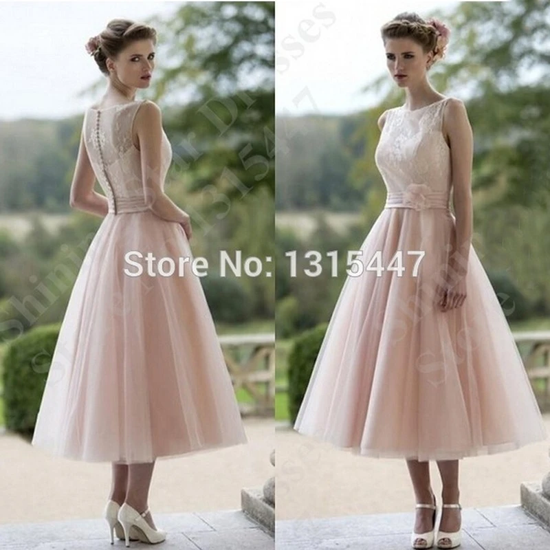 short blush wedding dress