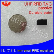 UHF RFID Анти-металлический тег 915 МГц 868 МГц Alien higgs3 13,1*7,1*3,1 мм EPC Gen2 6C маленькая прочная краска смарт-карта пассивные RFID метки