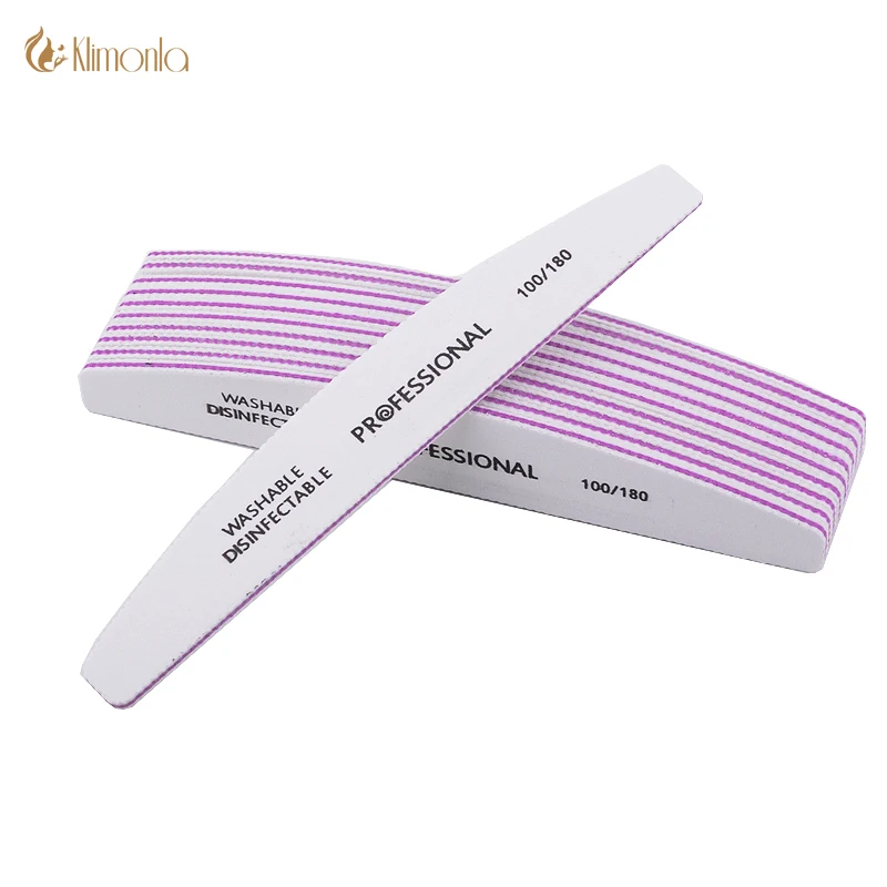 

4pcs Half Moon Nail File Blocks 100/180 Grits White Sandpaper Sanding Buffer Files UV Gel Nail Polisher Manicure Care Tools
