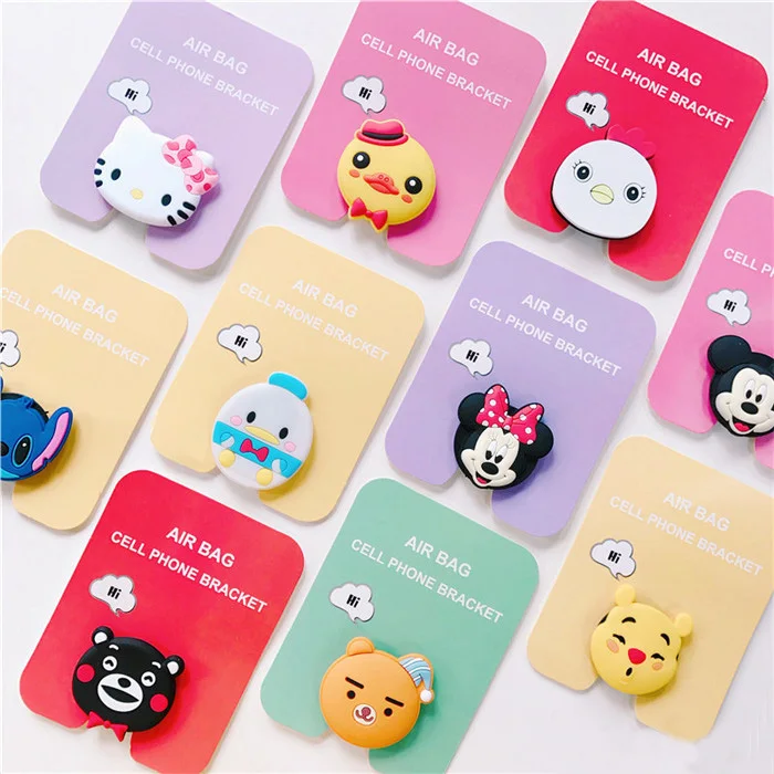 Air bag cell phone bracket Cute Stitch pooh Ryan mickey minnie Phone Stand Finger Holder For iPhone Samsung universal