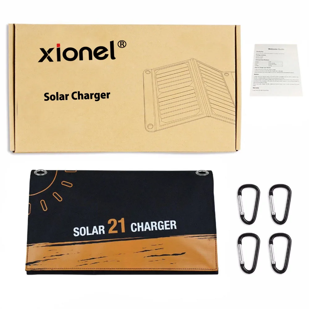 Xionel 21W Порт солнечное зарядное устройство с двойным USB портом солнечная панель