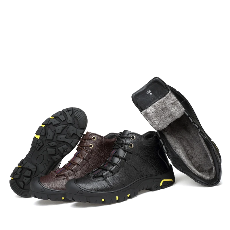 

New high quality Winter Men Hiking Shoes Men sneakers Snow Boots Warm Trekking soft and comfortable Walk Shoes Men size38-44