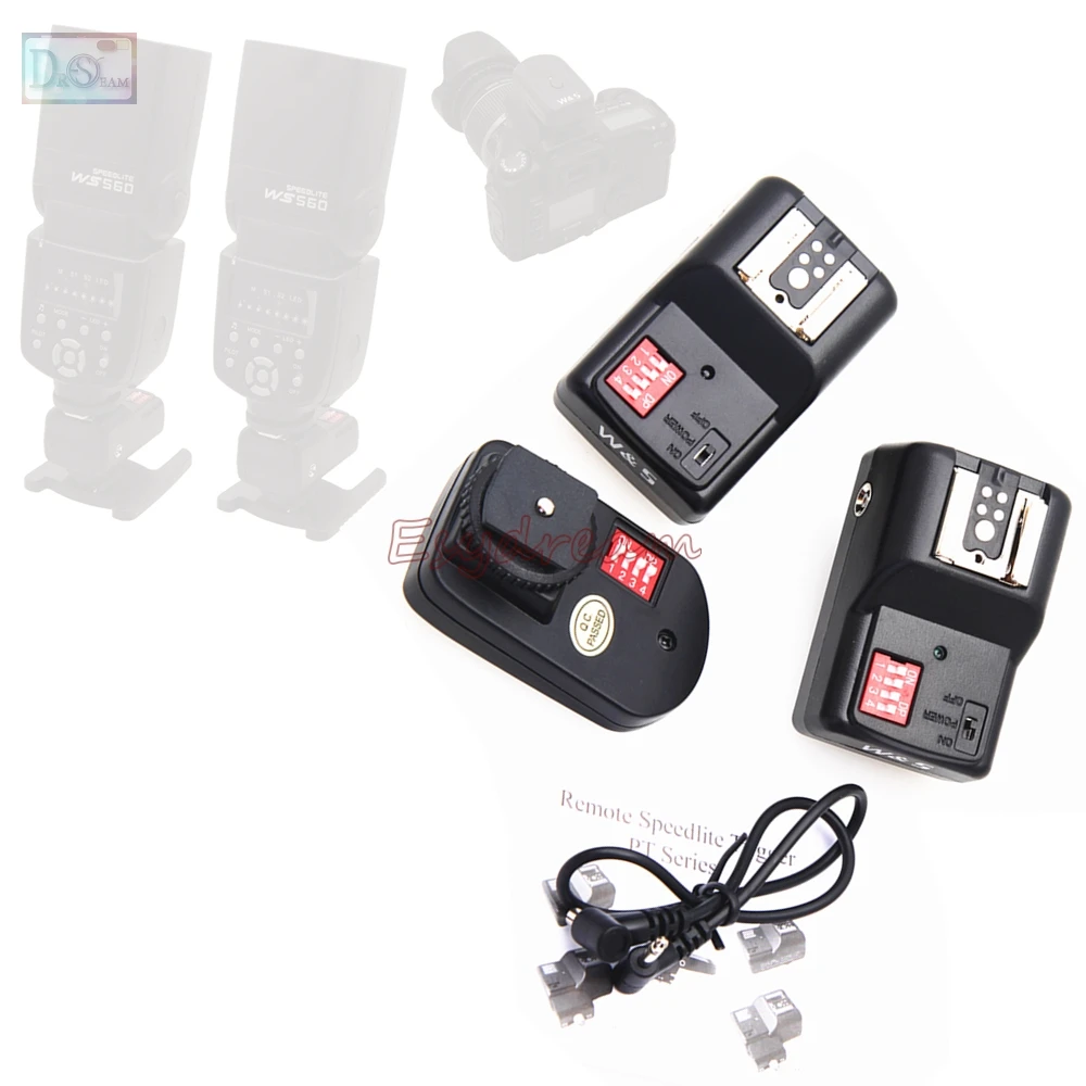 

1+2 Wireless Remote Speedlite Flash Triggers For DSLR Studio Photography 1 Transmitter + 2 Receiver