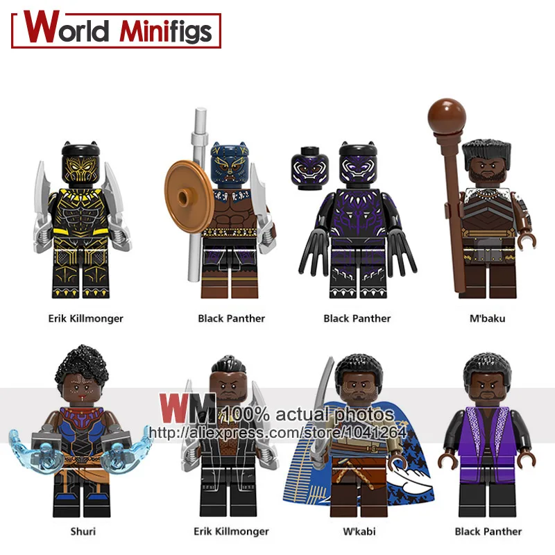 

Single Infinity War Super Hero Black Panther M'baku Shuri Erik Killmonger W'kabi Building Blocks kits Toys for Children