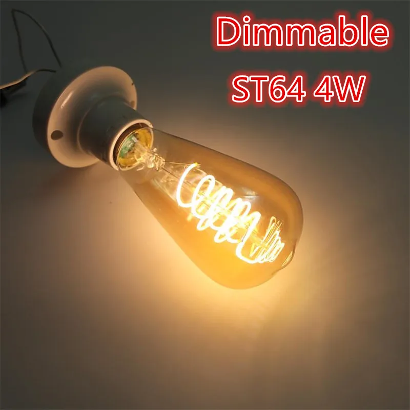 Винтажная спиральная лампа onilai AC 110 220 В G80 ST45 A60 T45 с регулируемой яркостью 4 Вт 2200K
