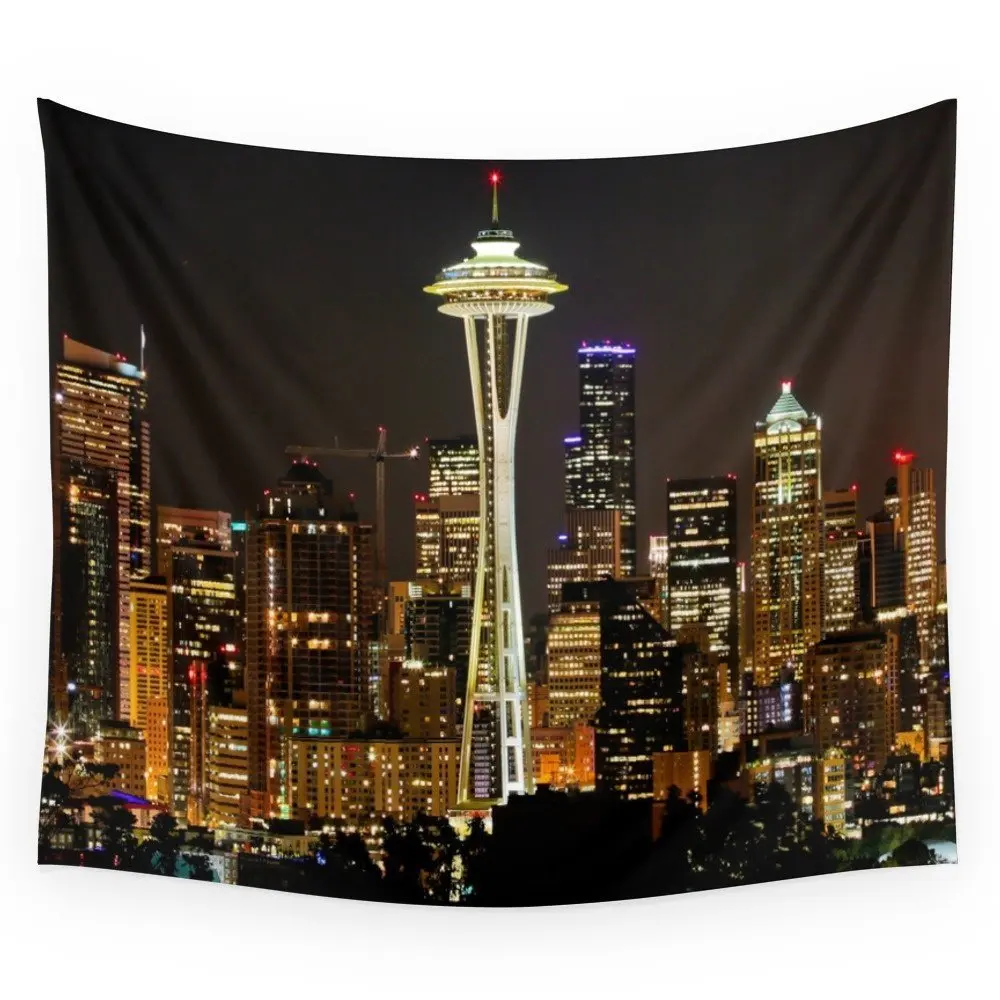 Seattle Space Needle & Cityscape Wall Tapestrywall tapestrytapestry