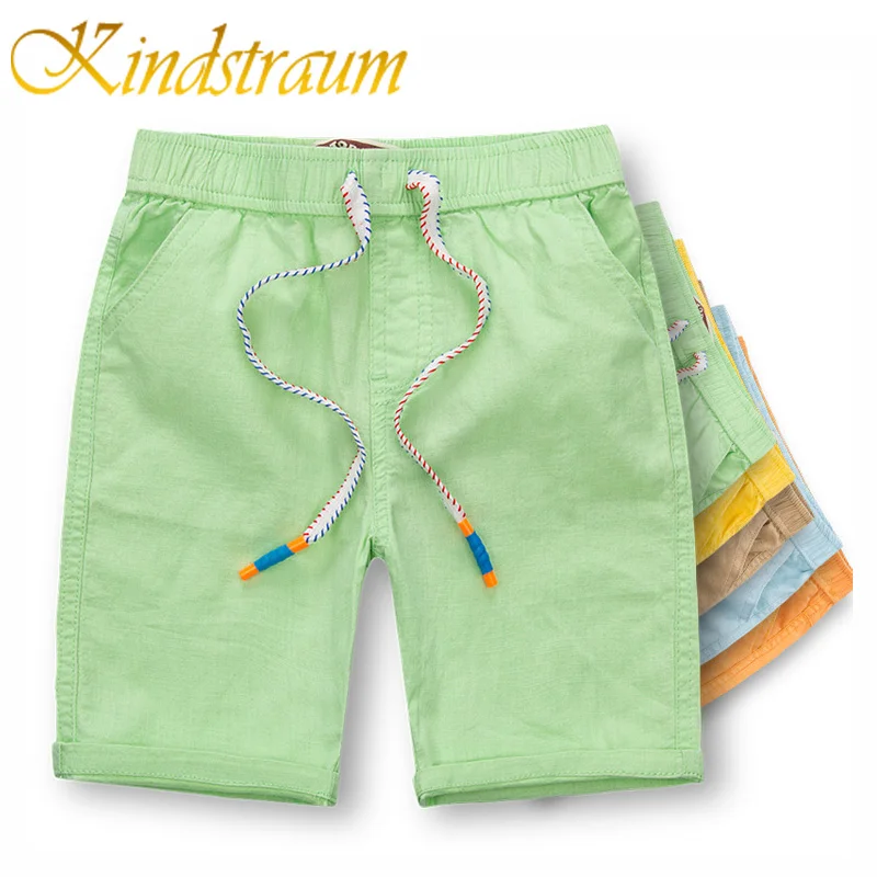 

Kindstraum 2018 Kids Cotton Linen Shorts Boys Drawstring Solid Short Trousers Casual Children Clothing Soft Beach Shorts,MC668