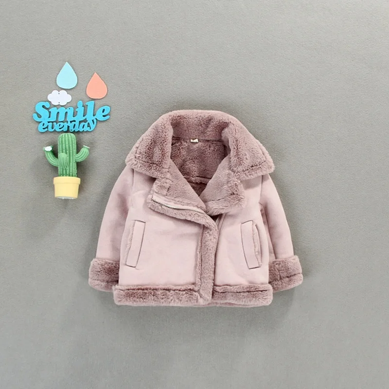 

Fashion Warm Winter Children Baby Kids Girls Infants Suede Thicken Velvet Parkas Jacket Coat Cardigan Outwear Casacos S7855