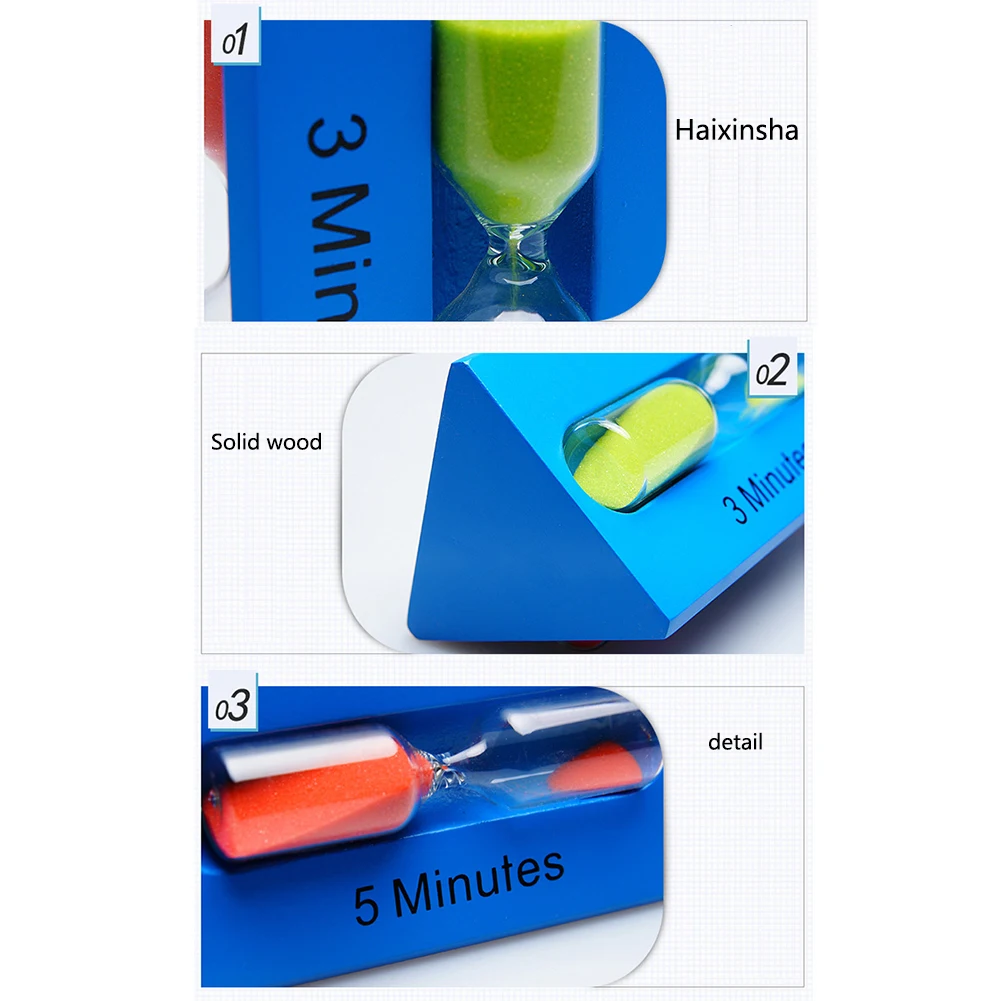 

3/5/7 Minutes Children Home Craft Exquisite Decoration Ornaments Hourglass Triangular Gift Clock Sand Timer Wooden Desktop