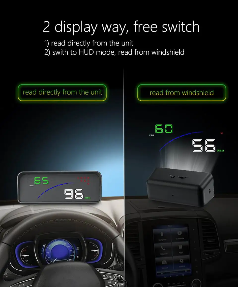 Дисплей на голову P9 OBD2 универсальный дисплей HUD автомобильный Умный Цифровой скоростной проектор на лобовое стекло км/ч распродажа