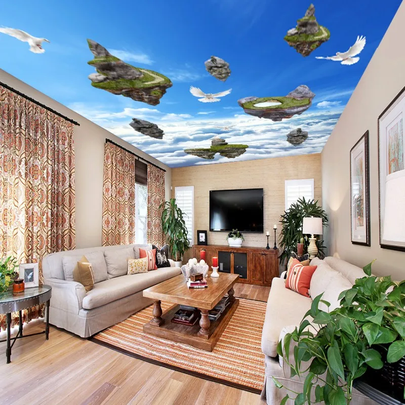 

Custom photo wallpaper Sky Island Pigeon custom fresco living room mall restaurant hotel wallpaper custom mural