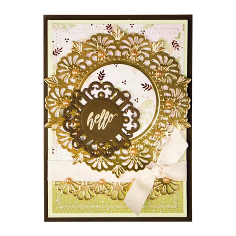 

GJCrafts Metal Dies Scrapbooking for Card Making DIY Embossing Dies Cuts Round Pattern Frame New Cutting Dies Christmas Decor