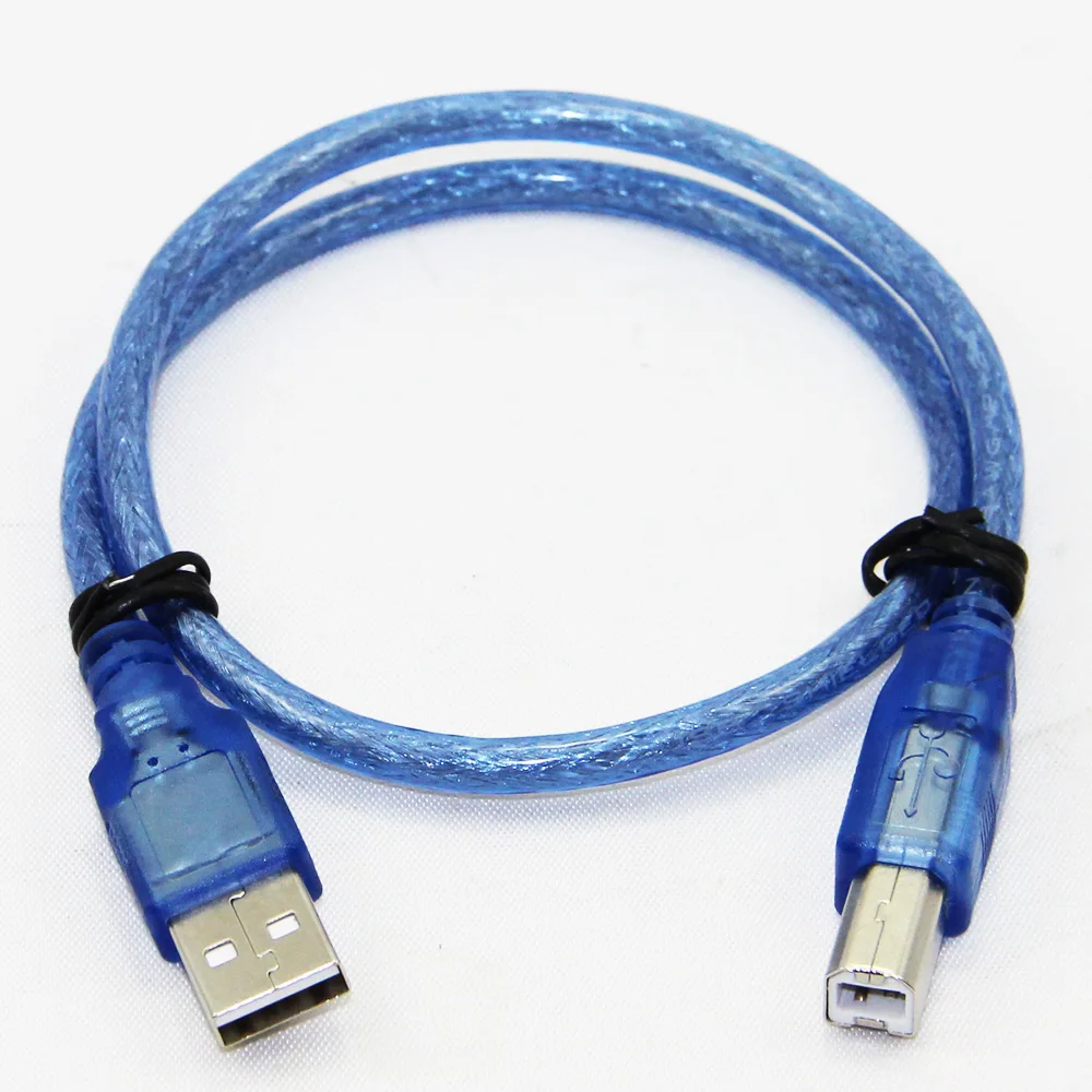 Bochara USB 2,0 кабель для принтера тип A папа-Тип B папа двойное экранирование(фольга+ Плетеный) Высокая скорость 30 см 50 см 100 см