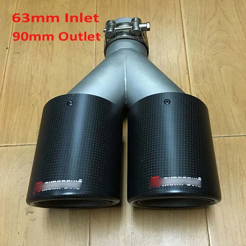 Carbon Fibre Stainless Steel Universal DUAL Automobile Exhaust Pipe