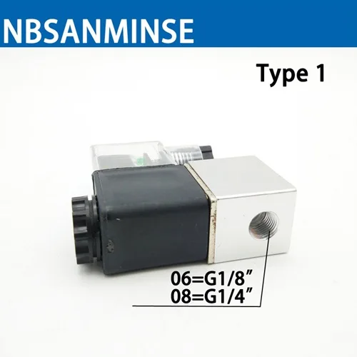2V025 1/8 1/4 2 способ 2 положения нормально закрытый электроклапан Пневматический электромагнитный клапан воздушный компрессор электромагнитный клапан Sanmin