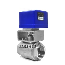 Двухстороннее DN40 из нержавеющей стали моторизованный шаровой клапан, AC220V электрический клапан
