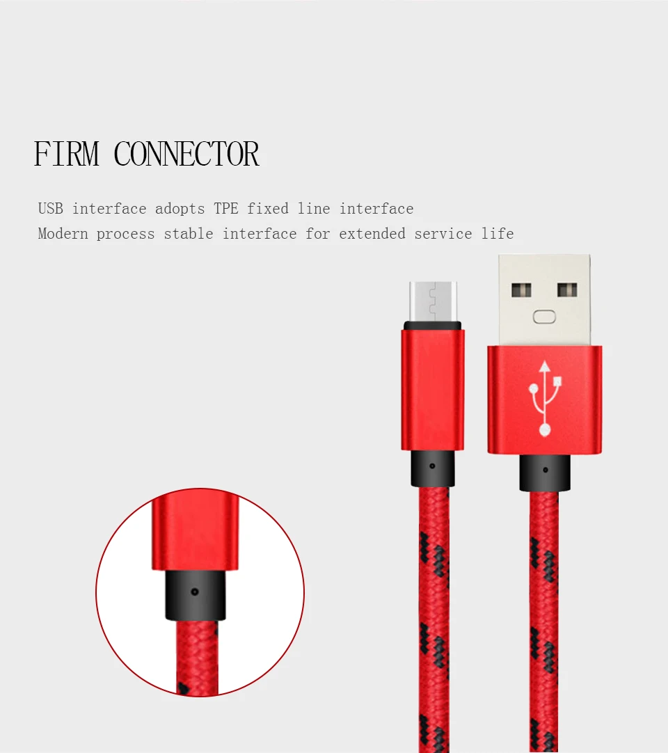 Micro USB Cable Universal Charging Cable for Android Phones Data Sync Charger 1m Wire 5V2A Fast Charging Nylon data Cables (3)