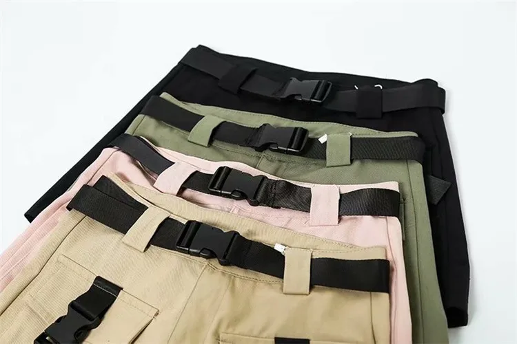 Летние женские шорты с высокой талией и поясом, короткие брюки с карманами в стиле сафари размера плюс, повседневные армейские зеленые женские шорты