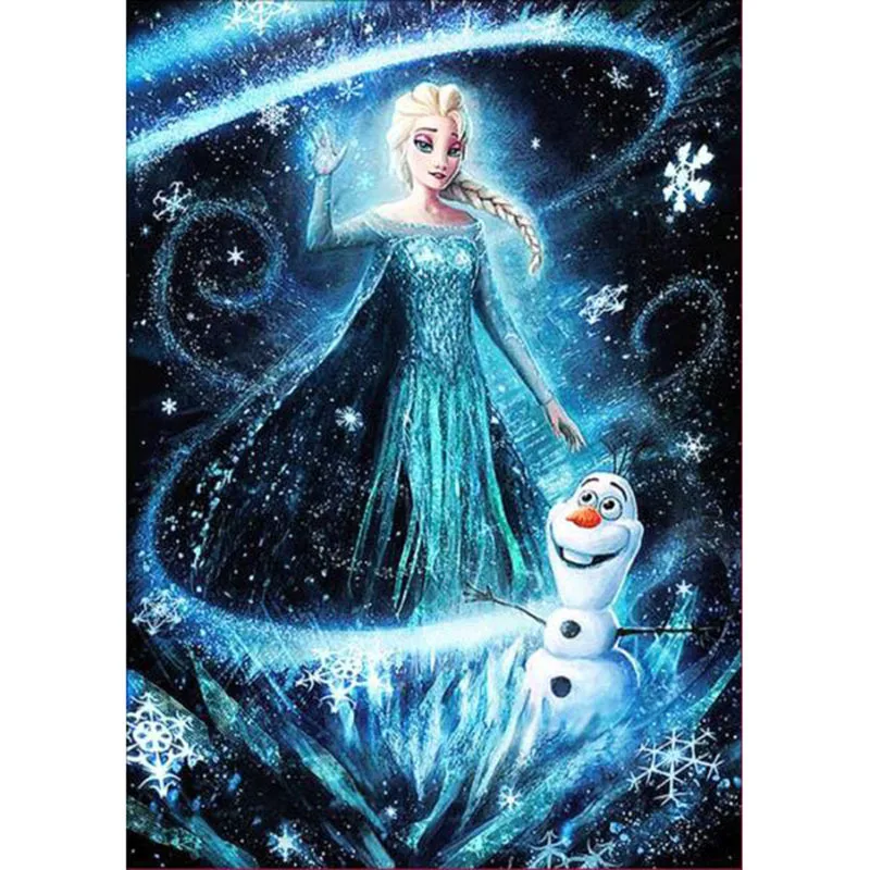 

DIY Diamond Embroidery Frozen Elsa 5D Diamond Painting Cross Stitch Mosaic Pattern Full Round Rhinestone Home Decor