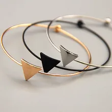Bracelet en cuivre très fin pour femme, accessoire féminin, triangle, géométrie, 2016