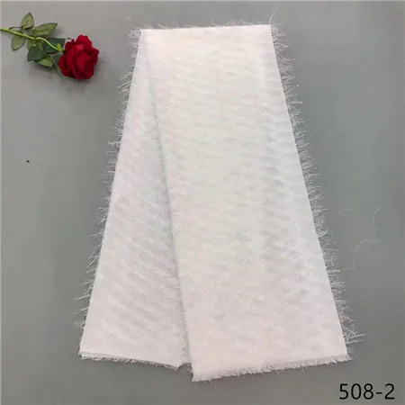 

2019 Newest African chiffon Lace Fabric white High Quality 2019 French Milk Silk Lace Fabric Nigerian Lace Fabric 508
