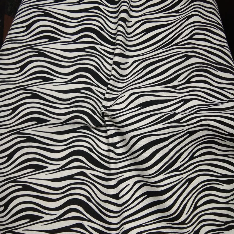 Красивая плотная черно-белая полосатая холщовая ткань с принтом зебры, 50x145 см, Лоскутная Ткань, сделай сам, скатерть, занавеска, подушка для дома