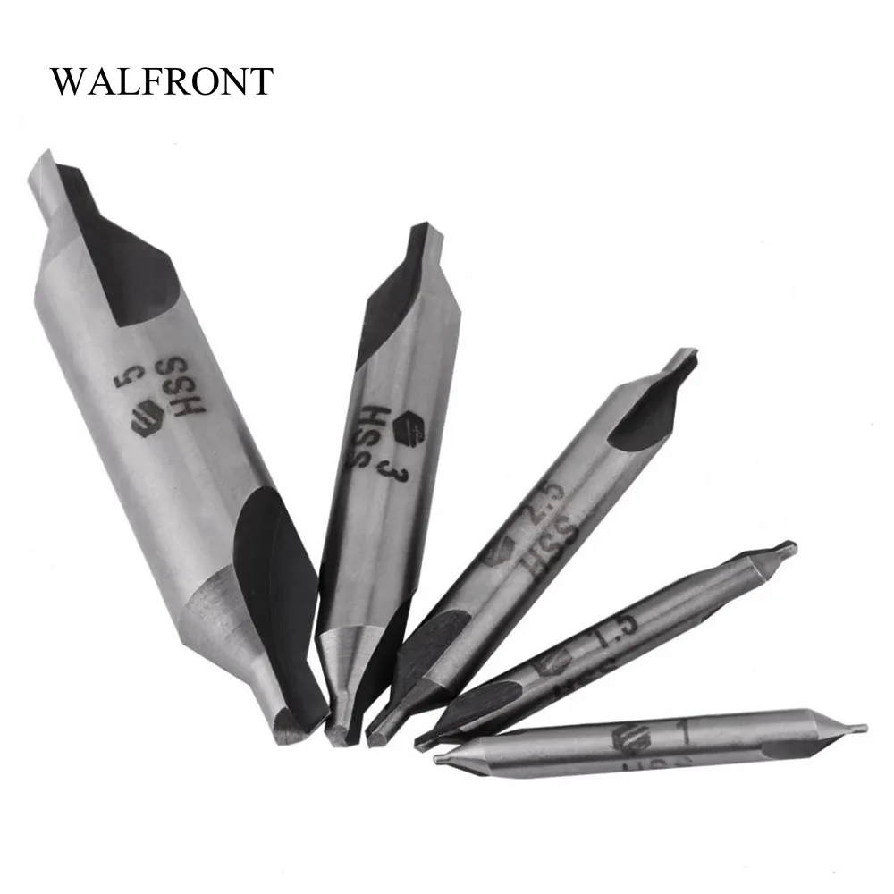 

WALFRONT 10pcs/Lot HSS Center Drill Bits Set 60 Degree Combined Countersink Bits Metalworking Tools Lathe Milling Cutter Drills