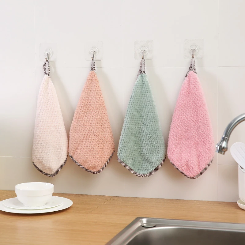 Kuat Penyerap Menggantung Kain Bersih Cleaningtowels Menyeka Kain Lap Piring Rumah Dapur Handuk Wastafel Menghapus Karang Bulu Scouring Pad Kain Pembersih Aliexpress