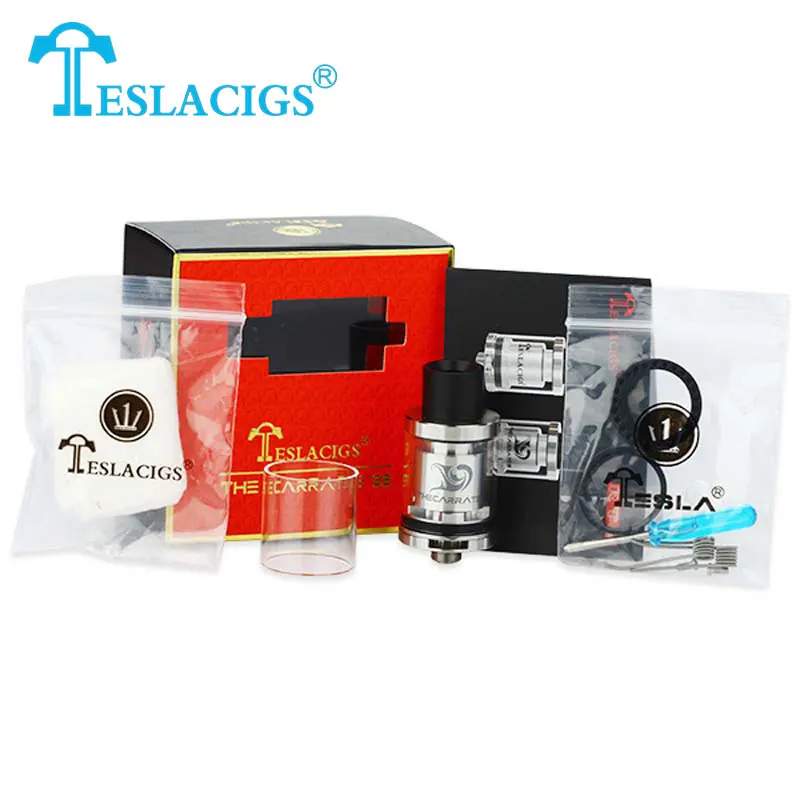 

Original Tesla The Carrate 22 RTA Atomizer 2ml Top Filling Rebuildable Tank Atomizer 22mm Tesla Carrate Tank Electronic Cig