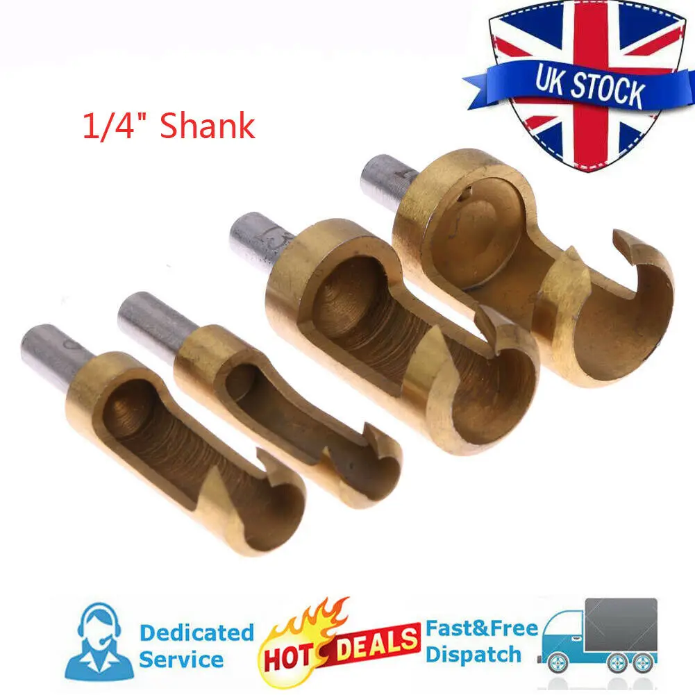 

4x Wood Plug Cutter Cutting Set Dowel Maker Tool Drill Bits 5/8