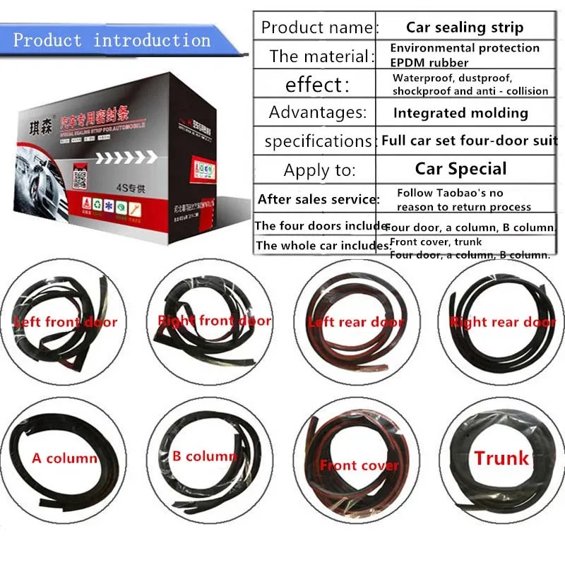 para a Borda da Porta do Carro Adaptados com Modificado Tira de Vedação de Borracha Poeira Lacuna Feng Shui Colisão Isolamento Acústico Kia k4 9 Para a borda da porta do carro