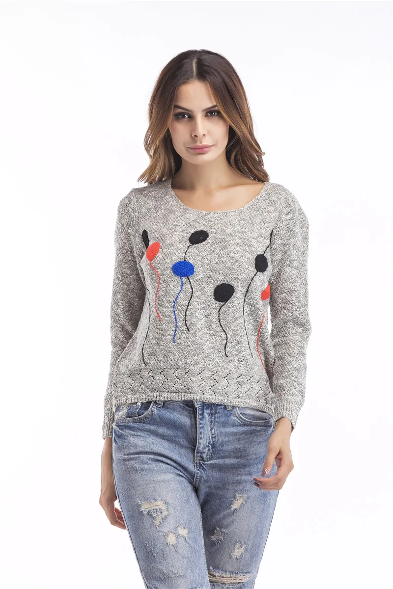 Women Sweater O-Collar Knitted Pullover Women Loose Spring Autumn Sweater One Size Leisure Knitted Sweaters 2018 LZ994 (1)