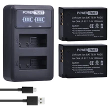 2x LP E17 LPE17 Camera Battery LED USB Dual Charger for Canon EOS M3 M5 M6