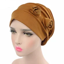 Модные женские шапки, два цветка, женские шапки бини, шапки тюрбан, Skullies, аксессуары для волос, бандана, покрытие для волос, шляпы для химиотерапии