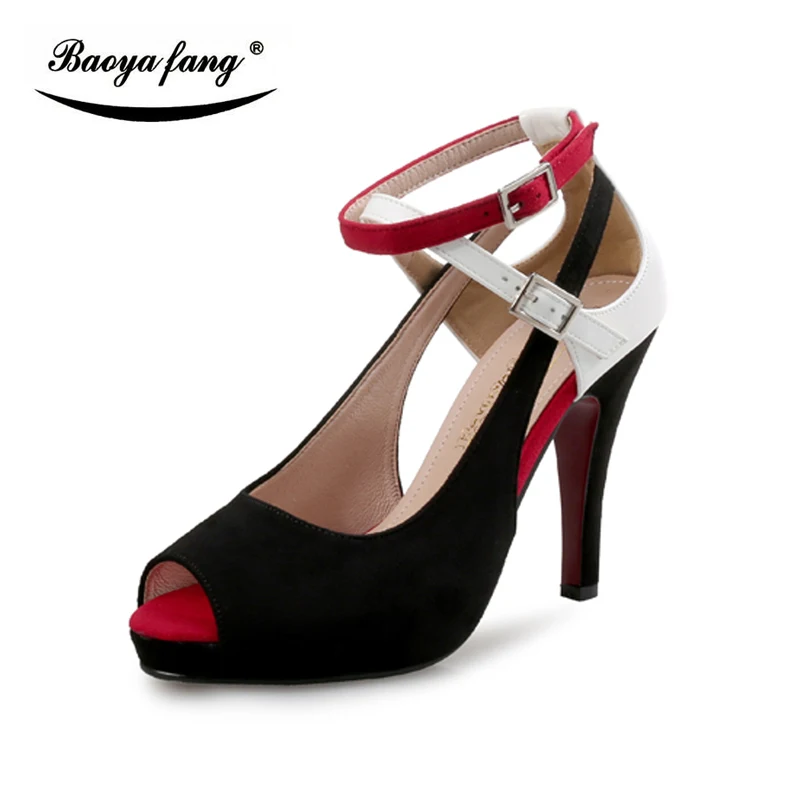 black high heels red sole