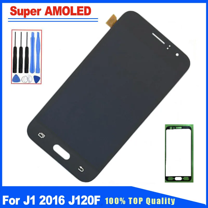 

4.5" For Samsung J1 2016 J120F J120M Super AMOLED Brightness Adjustable LCD Dsiplay Touch Screen Digitizer Assembly Replacement