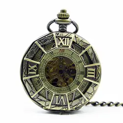 Механический ручной взвод карманные часы стимпанк римскими цифрами Сталь fob Часы pjx1265
