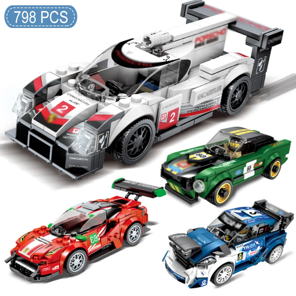 

4 sets/lot Speed Champions Racing Car Model City Racer Figures Compatible Legoingly Technic Building Blocks Bricks Kids Toys
