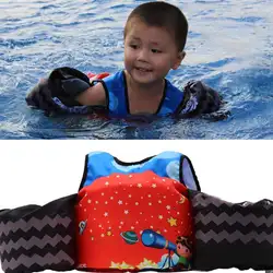 Детский плавучий жилет для плавания, костюм для плавания, бассейна, пляжного плавания, красный, синий спасательный жилет с рисунком
