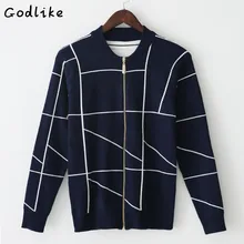 GODLIKE men 2017 knitted cardigan casual sweaters stylish winter autumn jacket male stripe sweater Baseball collar coat outwear