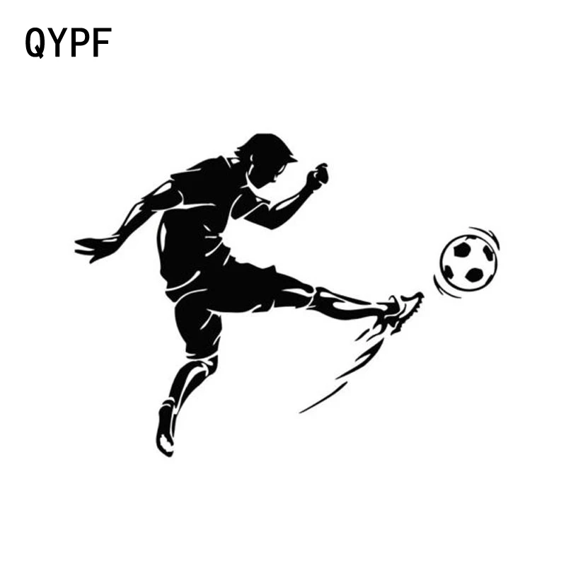 

QYPF 13.5cm*10cm Car Styling Sports Football Stylish Personality Car Stickers Vinyl Accessories Black Silver S2-0274