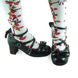 Милые туфли принцессы в готическом стиле Лолиты на заказ, элегантные туфли в стиле Лолиты с бусинами an5131 chromophous