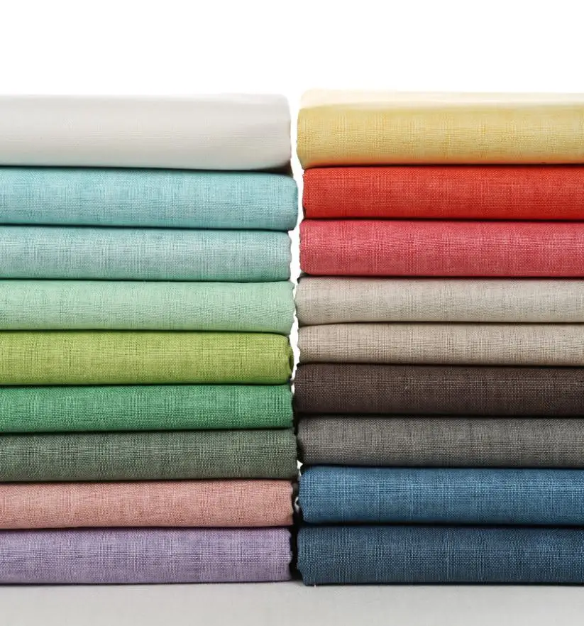 

2017 Summer Wax Coating Solid Rad Green Blue Black Linen Cloth Fabric Patchwork Sewing Curtain Textile 90*140cm (1 meter) 50%OFF