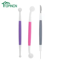 TOPINCN 3 шт./компл. инструменты для украшения тортов из мастики моделирование цветочные узоры Кондитерские вырезка резак