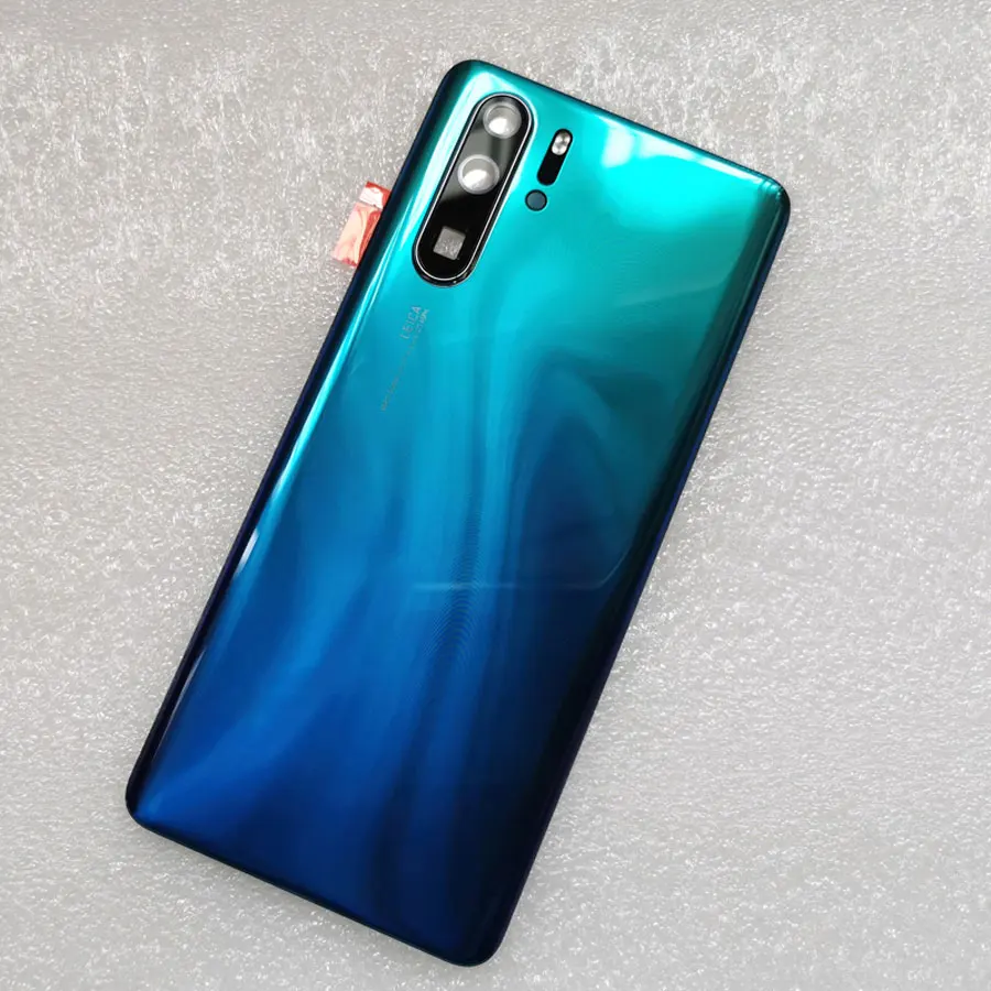 Aurora Оригинальная задняя крышка батарейного отсека для huawei P30 Pro p30pro Задняя стеклянная крышка корпуса задняя крышка+ Замена объективов камеры - Цвет: Aurora