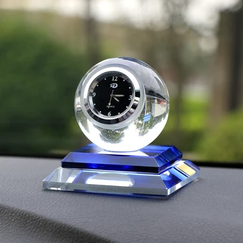 

Car Ornament Crystal Ball Decoration Clock Auto Watch Automobiles Interior Dashboard Decor Clock In Automotive Accessories Gift