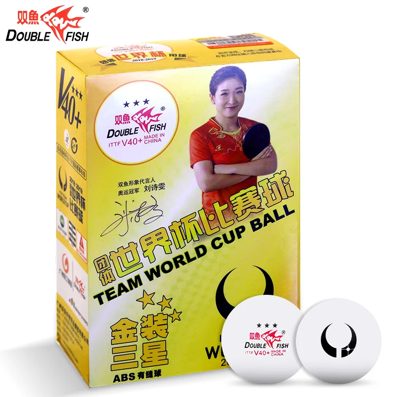 Мячи для настольного тенниса с двойной рыбой Ittf Team World Cup 3 звезды D40 + АБС