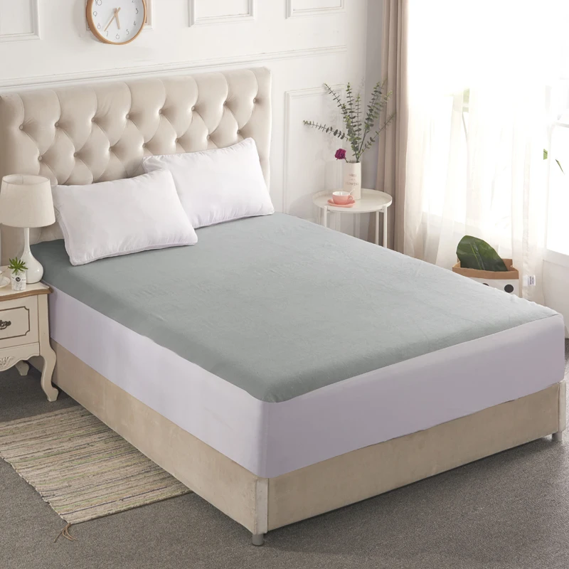 Light Gray Cotton 1Pcs Smooth Waterproof Mattress For Box Spring Mattress Cover Bed Mat BedBug Wetting Proof And Hypoallergenic Light Gray Cotton 1Pcs Smooth Waterproof Mattress For Box Spring Mattress Cover Bed Mat BedBug Wetting Proof And Hypoallergenic